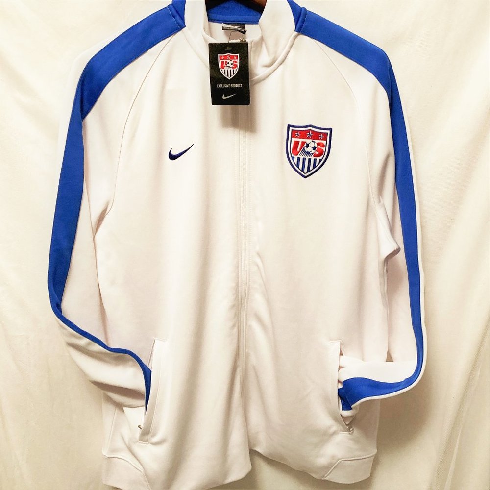 NWT Men Jacket Nike Soccer USA National W.C.team athletic XL 589862 White, Blue